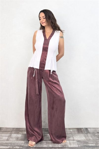 Lamante Purple Bluz - Beyaz Leylak