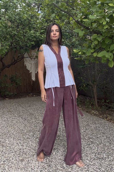 Lamante Purple Bluz - Beyaz Leylak