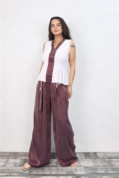 Lamante Purple Bluz - Beyaz Leylak