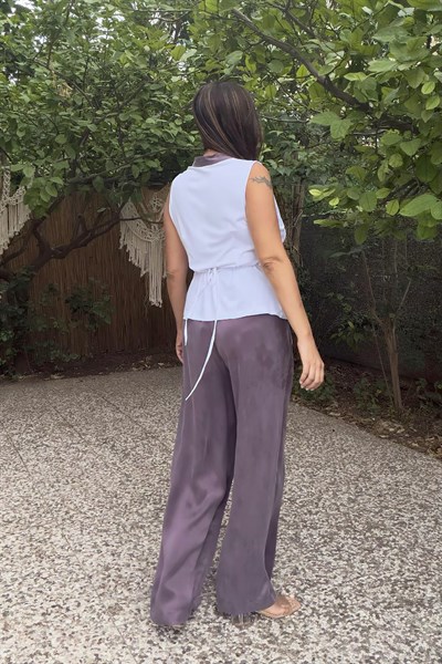 Lamante Purple Bluz - Beyaz Mürdüm
