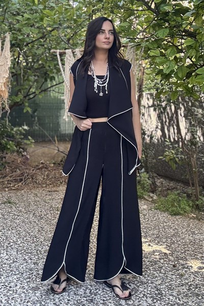 Lamante Twist Kimono Kapamalı Bluz - Siyah