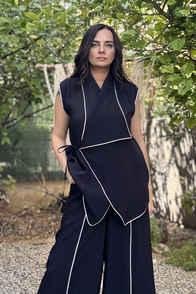 Lamante Twist Kimono Kapamalı Bluz - Siyah
