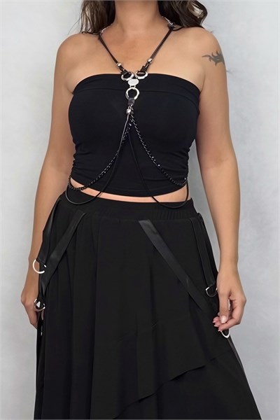 Lamante Vücut Kemeri - Silver Siyah