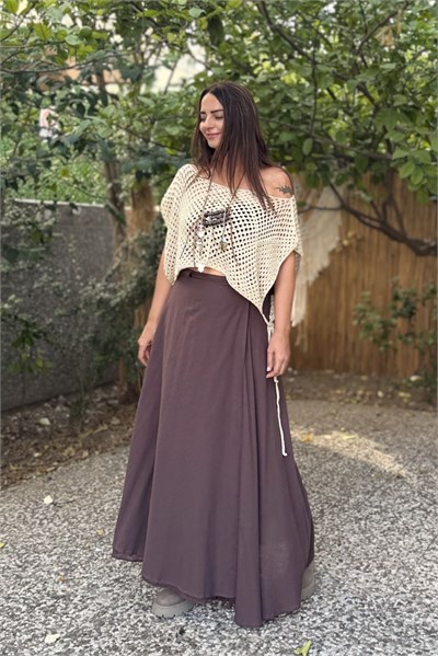 Maxi Anvelop Etek - Kahve