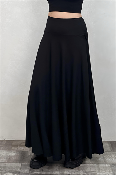 Maxi Triko Etek - Siyah
