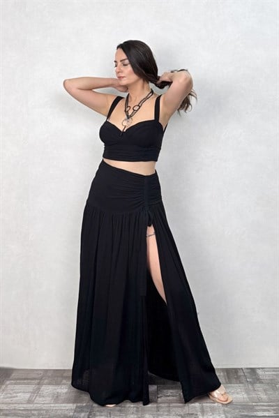 Mezula Drape Müslin Takım - Siyah