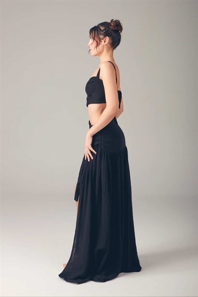 Mezula Drape Müslin Takım - Siyah