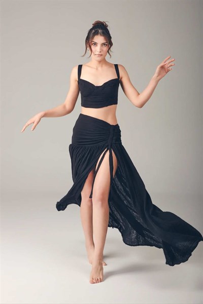 Mezula Drape Müslin Takım - Siyah