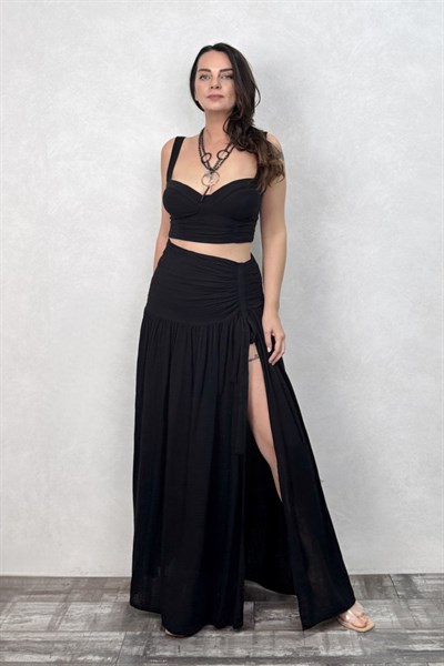 Mezula Drape Müslin Takım - Siyah