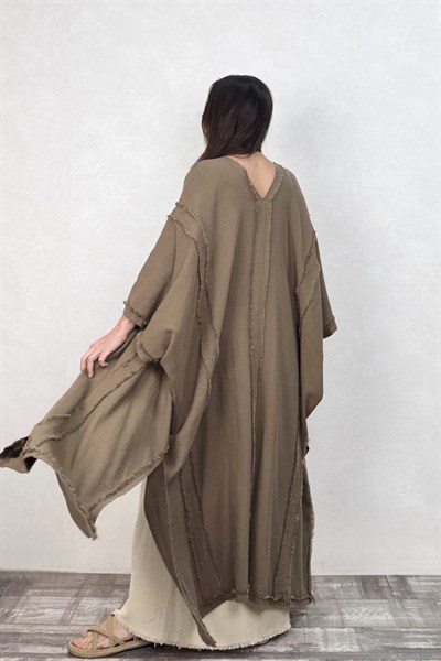 Moneta Uzun Kaftan  - Neutral Brown Doğal Kahve