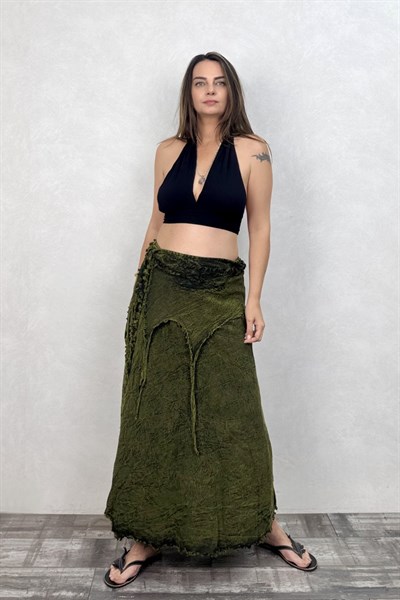 Nepal Boho Wrap Anvelop Etek - Yeşil