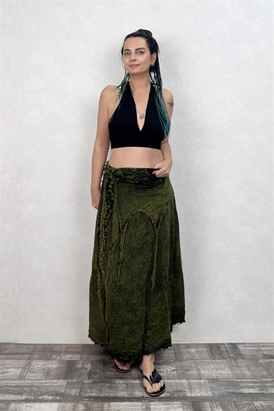 Nepal Boho Wrap Anvelop Etek - Yeşil