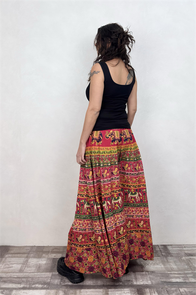 Nepal Filli Etek Pantolon - Kırmızı