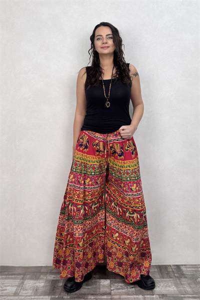 Nepal Filli Etek Pantolon - Kırmızı
