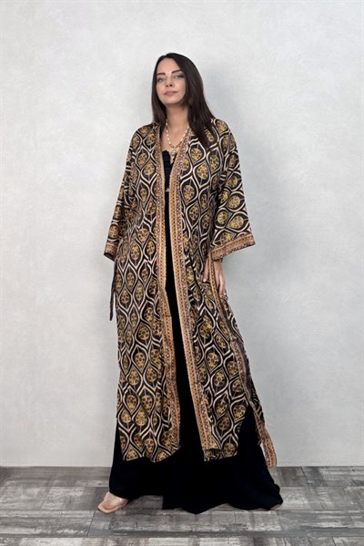 Premium İpek Kimono - Gold Kronos