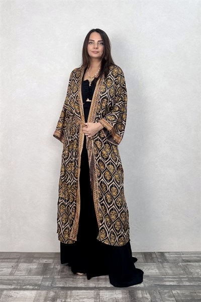Premium İpek Kimono - Gold Kronos