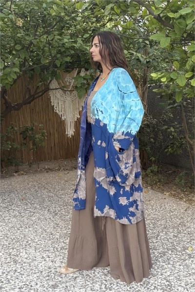 Salaş Batik Kaftan - Mavi Vizon 