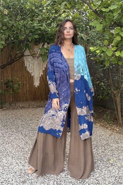 Salaş Batik Kaftan - Mavi Vizon 