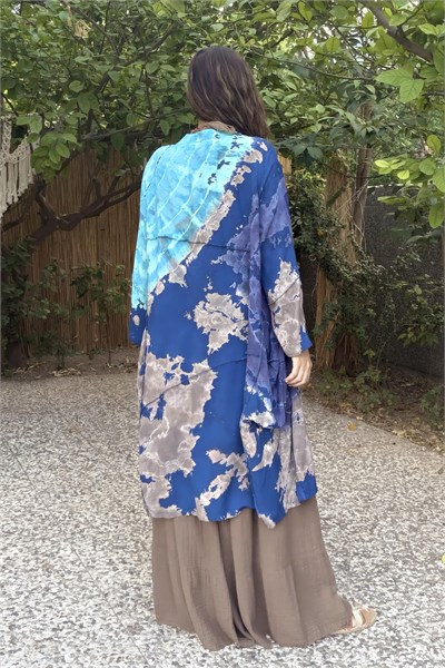 Salaş Batik Kaftan - Mavi Vizon 