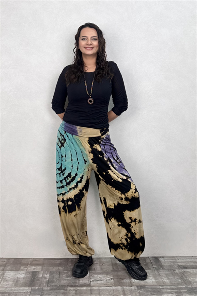 Sasha Gipe Bel Detaylı Şalvar Pantolon - Batik Siyah
