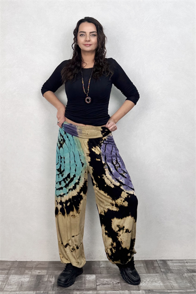 Sasha Gipe Bel Detaylı Şalvar Pantolon - Batik Siyah