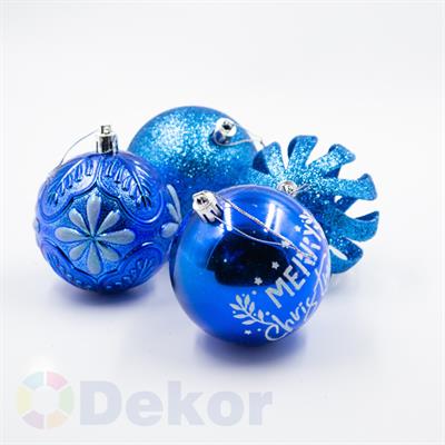 8 cm Yılbaşı Topu Blue 24 Lü Set