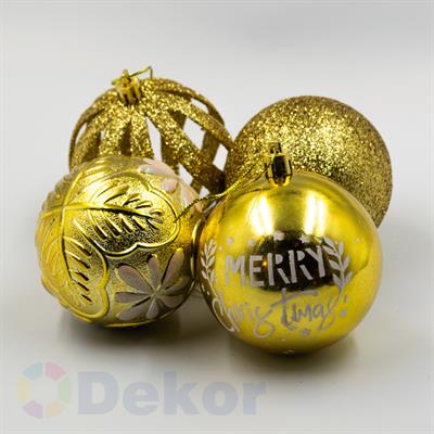 8 cm Yılbaşı Topu Gold 24 Lü Set