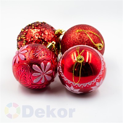 8 cm Yılbaşı Topu Red 24 Lü Set