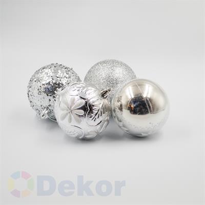 8 cm Yılbaşı Topu Silver 24 Lü Set