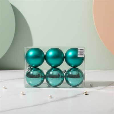 8cm Turkuaz Parlak Mat 6'lı Top