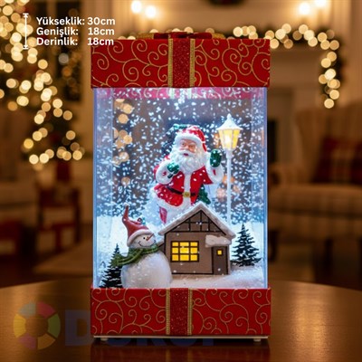 KAR EFEKTLİ NOEL BABA DEKOR KUTUSU