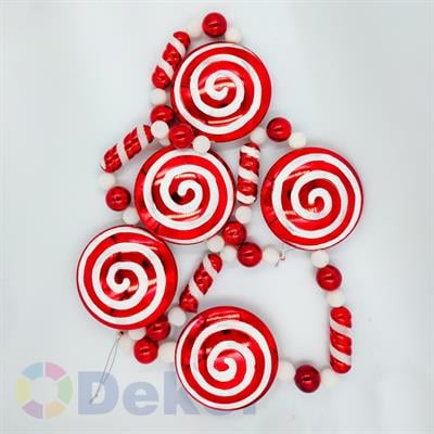 Kırmızı Beyaz Süs Dekoru 180 cm