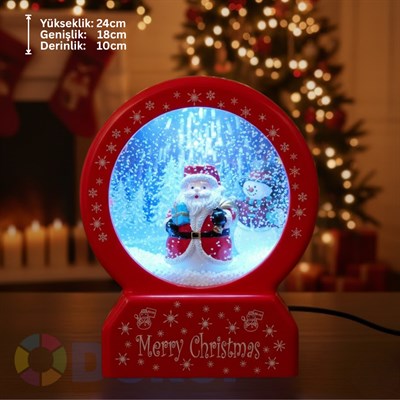 NOEL BABA IŞIKLI YUVARLAK DEKOR