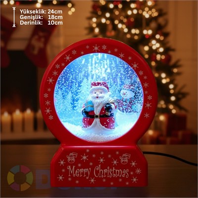 NOEL BABA IŞIKLI YUVARLAK DEKOR