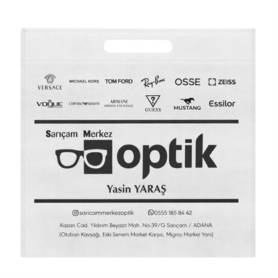 30x30 cm El Geçme Ultrasonik Dikişli Nonwoven Tela Çanta