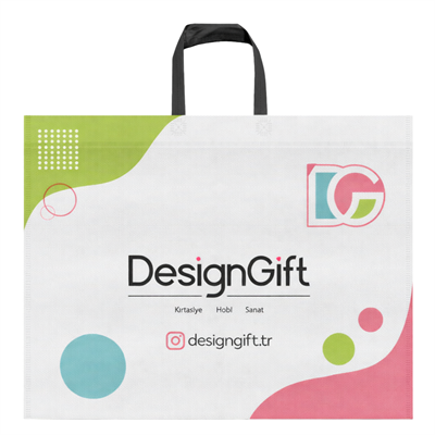 65x45 cm Kulplu Ultrasonik Dikişli Nonwoven Tela Çanta