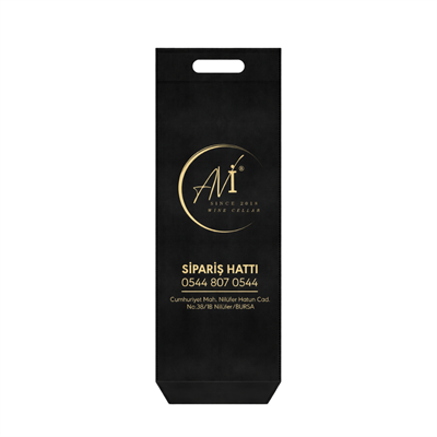 Ultrasonik Dikişli Nonwoven El Geçme Alt Körüklü Tela Çanta 17,5x40+10 cm