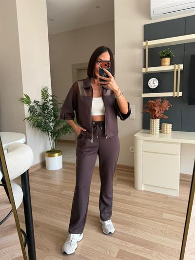 Marka Model Kahverengi Ceketi File Detaylı Takım
