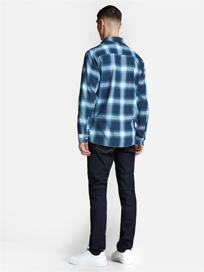 JACK & JONES ERKEK GÖMLEK 12144695-BLUE