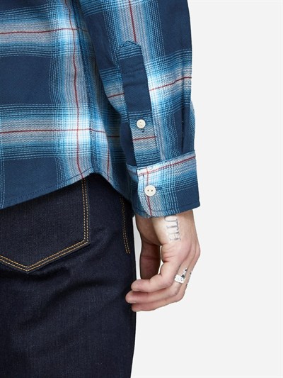 JACK & JONES ERKEK GÖMLEK 12144695-BLUE