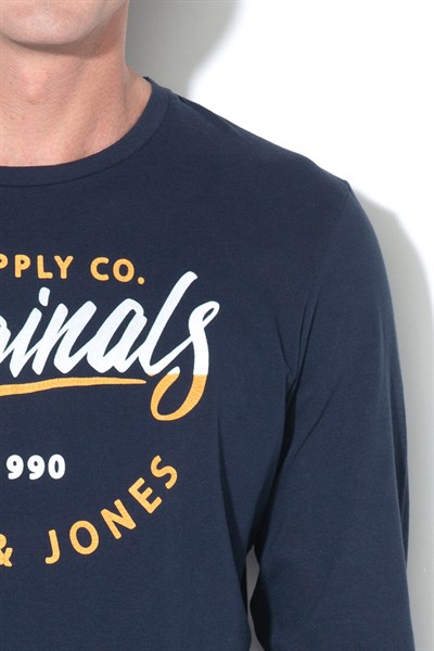 JACK & JONES ERKEK SWEATSHIRT 12161385-NAVY