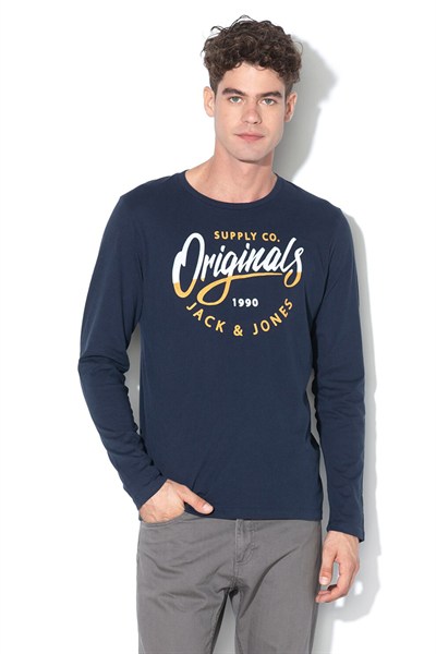 JACK & JONES ERKEK SWEATSHIRT 12161385-NAVY