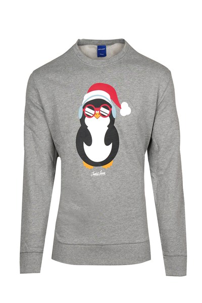 JACK & JONES ERKEK SWEATSHIRT 12161796-LIGHT-GREY