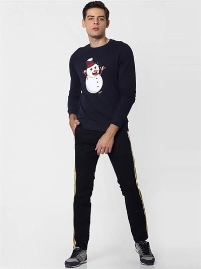 JACK & JONES ERKEK SWEATSHIRT 12161796-NAVY