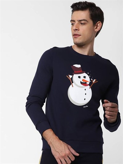 JACK & JONES ERKEK SWEATSHIRT 12161796-NAVY