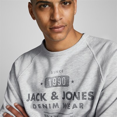 JACK & JONES ERKEK SWEATSHIRT 12164976-WHITE
