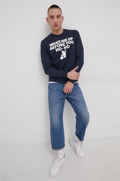 JACK JONES ERKEK SWEATSHIRT 12198356-NAVY