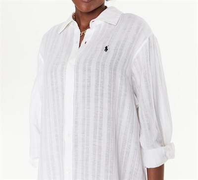 POLO RALPH LAUREN KADIN PLAJ GÖMLEĞİ 21364379-WHT