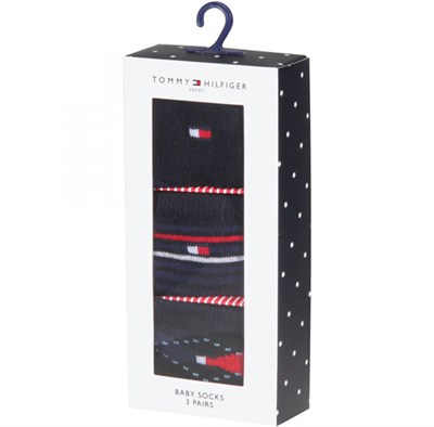 TOMMY HILFIGER BEBEK ÇORABI 0-3 AYLIK 3LU PAKET 435007001-563