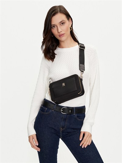 TOMMY HILFIGER KADIN OMUZ ÇANTASI AW0AW16303-BDS